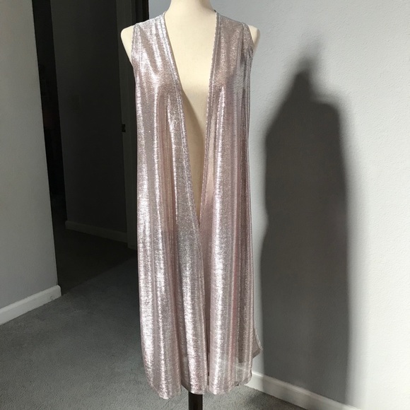 LuLaRoe Elegant Joy Silver Rose Gold Metallic Pink